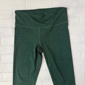 Gap Fit Women's Eclipse Green Print Yoga Capri 7/8 Pants Stretch sz L